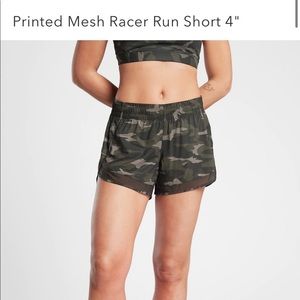 Athleta Printed Mesh Racer Run Short